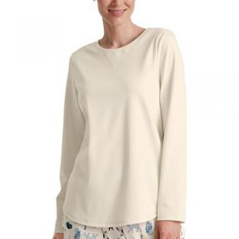 CALIDA Favourites Cats Damenlangarmshirt – XXS, beige, niedlicher Katzen-Muster