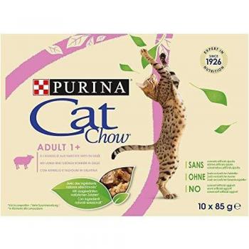 Purina Cat Chow Cibo Umido per Gatti Adulto con Agnello e Fagiolini in Salsa