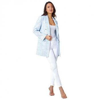Karo-Bouclé-Jacke für Damen