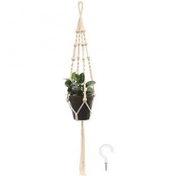 Pot Macramé Suspendu en Corde Vintage
