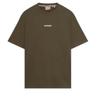 Camiseta Superdry verde caqui Micro Logo Graphic de manga corta