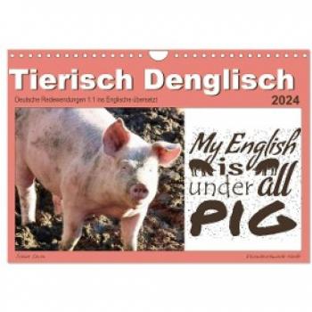 Tierisch Denglisch (Wandkalender 2024 DIN A4 quer) CALVENDO Monatskalender