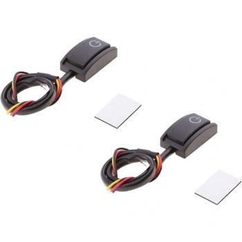 Auto Interior Dash Dual Push Buttons – 12V 200 mA, Black, 2‑Piece Pack