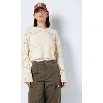 Noisy May Sweatshirt NMJUNE L/S O-NECK CROP altweiß XS bis XL