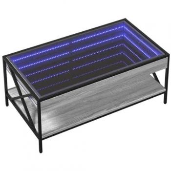 Table Latérale LED Infini Sonoma Gris 90x50x38 cm