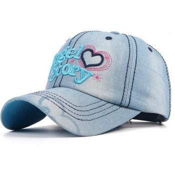 Letter Embroidery Denim Cap