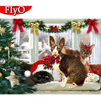 Kit de peinture diamantée « Animaux d’Hiver » – mosaïque carrée, strass brillants