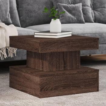Couchtisch vidaXL mit LED-Leuchten Braun Eichen-Optik 50x50x40 cm