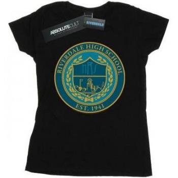 Camiseta Riverdale de Algodón para Mujeres con Logo Escolar