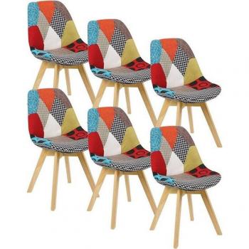 Patchwork Esszimmerstühle (6 St), Woltu Holzstuhl Set