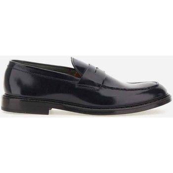 Men’s Black Leather Moccasin Loafers – Doucal’s, Size 8