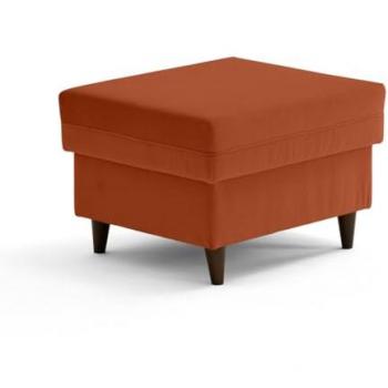 Pouf Velours Rouille de Brooke – pieds bois
