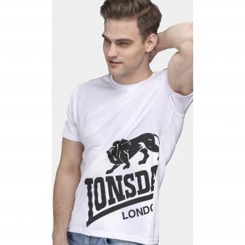 Camicetta Lonsdale Dereham 3XL Manica Corti Bianche e Nere