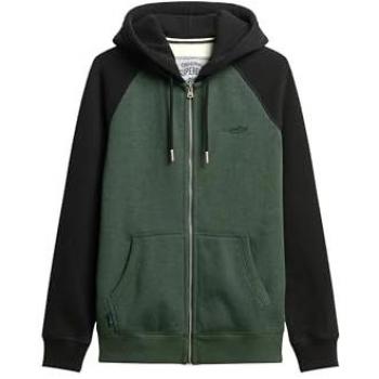Superdry Men's Essential Baseball Zip Hoodie Dark Forest Green Marl/Black M