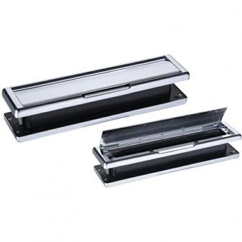 Caja de letras decorativa de vidrio y madera en plata dorada