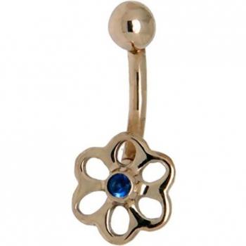 Blumen-Design Bauchnabelring 9 Karat – International Connection