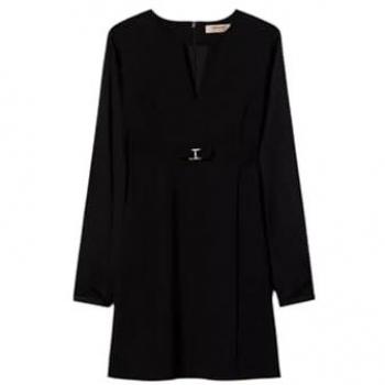 Twinset Black V-Neck Long Sleeve Dress Size S