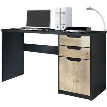 Table Informatique Logan en Noir et Chêne Nordique