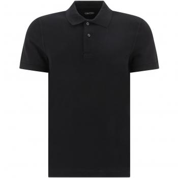 Tom Ford Men's Black Knitted Polo Shirt