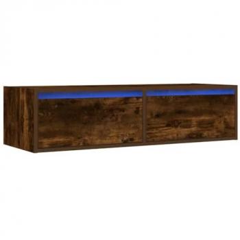 Mobile Porta TV con Illuminazione LED Rovere Fumo 100x35,5x25 cm