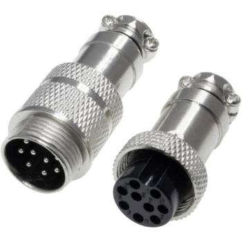 Connecteur rond 9 pôles mâle et femelle