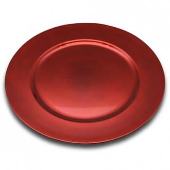 Estilo BIKAIN: 6 Platos Bajos Rojos 33 cm