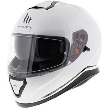 MT Pearl Weiß 2019 Thunder 3 Sv Solid Motorradhelm (Medium)