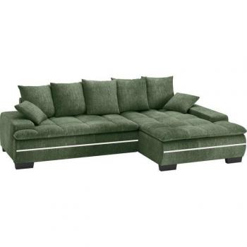 Ecksofa INOSIGN Haiti II (L‑Form) – 100 % Polyester, RGB‑LED, optional Kaltschaumbett und Bettkasten
