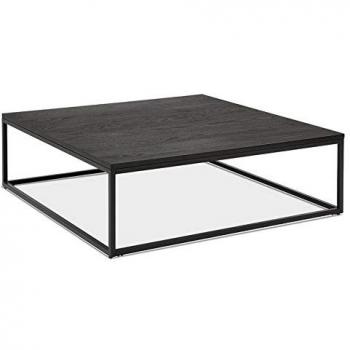 Grande Table Basse TRIBECA – Design Industriel, Noir, Bois/Métal