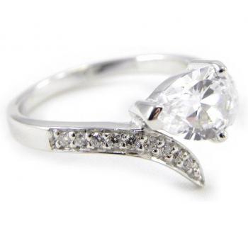 Bianco Argento Anello Scarlett 60