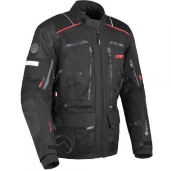 DANE Hornum Herren-Motorradjacke: wasserdicht, schwarz-rot, Größe L
