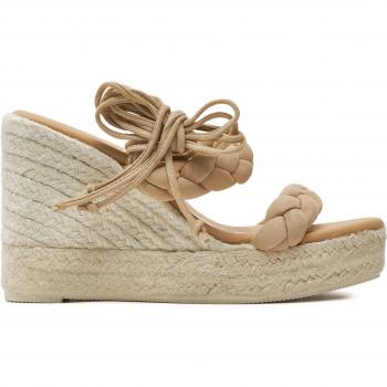 Espadrillas Manebi Hamptons a Due Fili Intrecciati con Soffietto, Taglia M, Colore Beige
