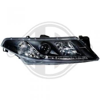 Phares diurnes LED DragonLights, couleur noir – Renault Laguna 2001‑2005