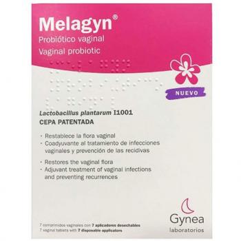 MELAGYN PROBIÃÔTICO VAGINAL 7 COMPRIMIDOS VAGINALES CON 7 APLICADORES DESECHABLES GYNEA LABORATORIOS