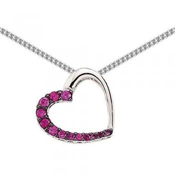 Collar de plata esterlina con colgante de corazón para mujeres