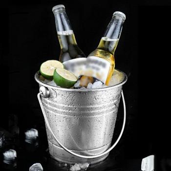 Seau à champagne en acier inoxydable avec poignée