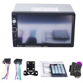 Reproductor de Auto 7 Bluetooth 2 Din con Pantalla Táctil y Cámara