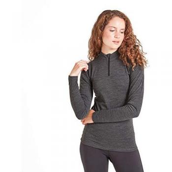 Women's Nevis Zip Neck Baselayer in Grey Marl