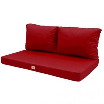 Coussin de patio déhoussable rouge 100×50 cm