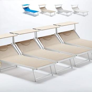 Strandkomfort 4‑faches Aluminium-Sonnensitz-Set – Beige – Grande Italia – XL