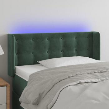 Testiera a LED Verde scuro 103x16 cm con Velluto