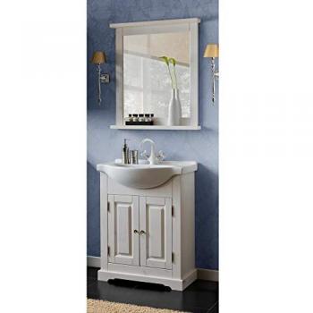 Lomadox Badmöbel Set LIRIA-56, 3-teilig, inkl. Waschtischunterschrank und Spiegel, Massivholz, 70 x 200 x 43 cm