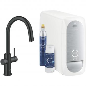 Mitigeur connecté Grohe Blue Home 31541KS0 avec refroidissement et filtration, noir velours