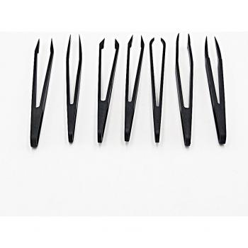 7-Piece Heat Resistant Tweezer Set with Pointed and Elbow Tips