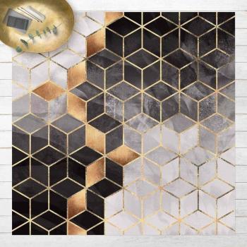 Geometric Gold Floor Mat by Elisabeth Fredriksson