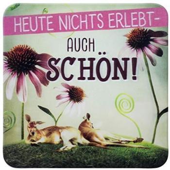 Korkuntersetzer 9,5cm x 9,5cm Heute Nichts erlebt