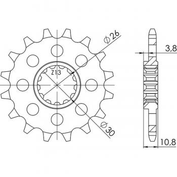 Motore di trasmissione: Pignone passo 520, 15 denti (dis.21804)