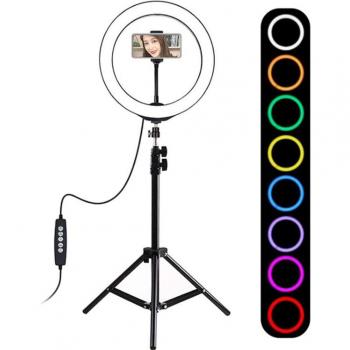 Lámpara de luz de anillo LED 15W con control remoto y soporte para celular