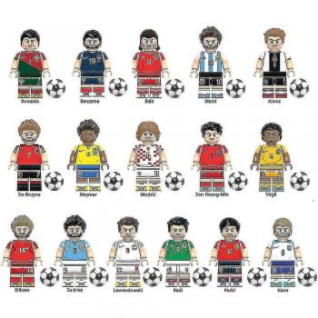 Jouets de Football Miniatures : Ensemble de 16 Blocs de Construction de Joueurs de la Coupe du Monde (4,5 cm)