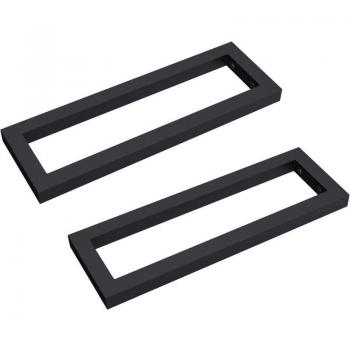 Étagère murale de toilette – Équerre en acier inox – Porte-serviette – 2 pièces – Noir – 50×3×15 cm